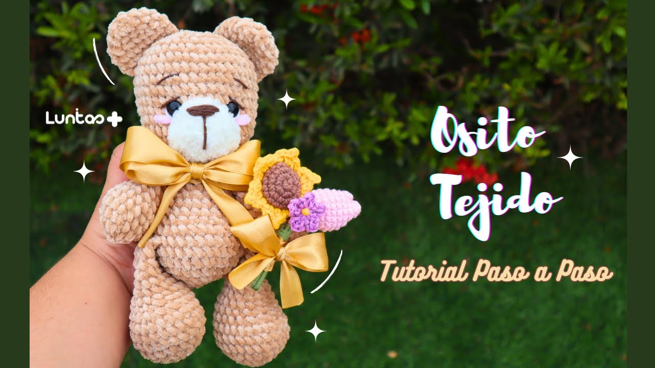 💐❤️Osito con Ramo Tejido  /  Tutorial Amigurumi Paso a Paso 💐❤️