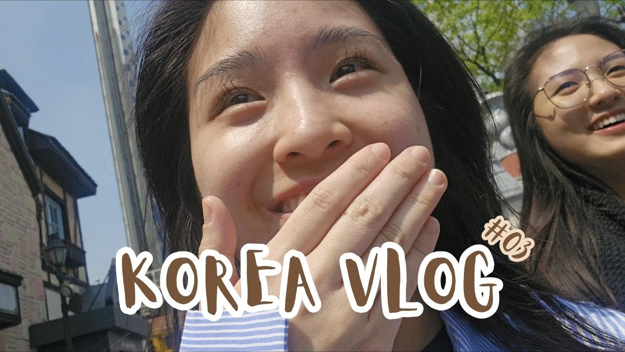 Spring in Korea | Wearing Hanbok, trying out foods in Myeongdong street, & exploring the city!