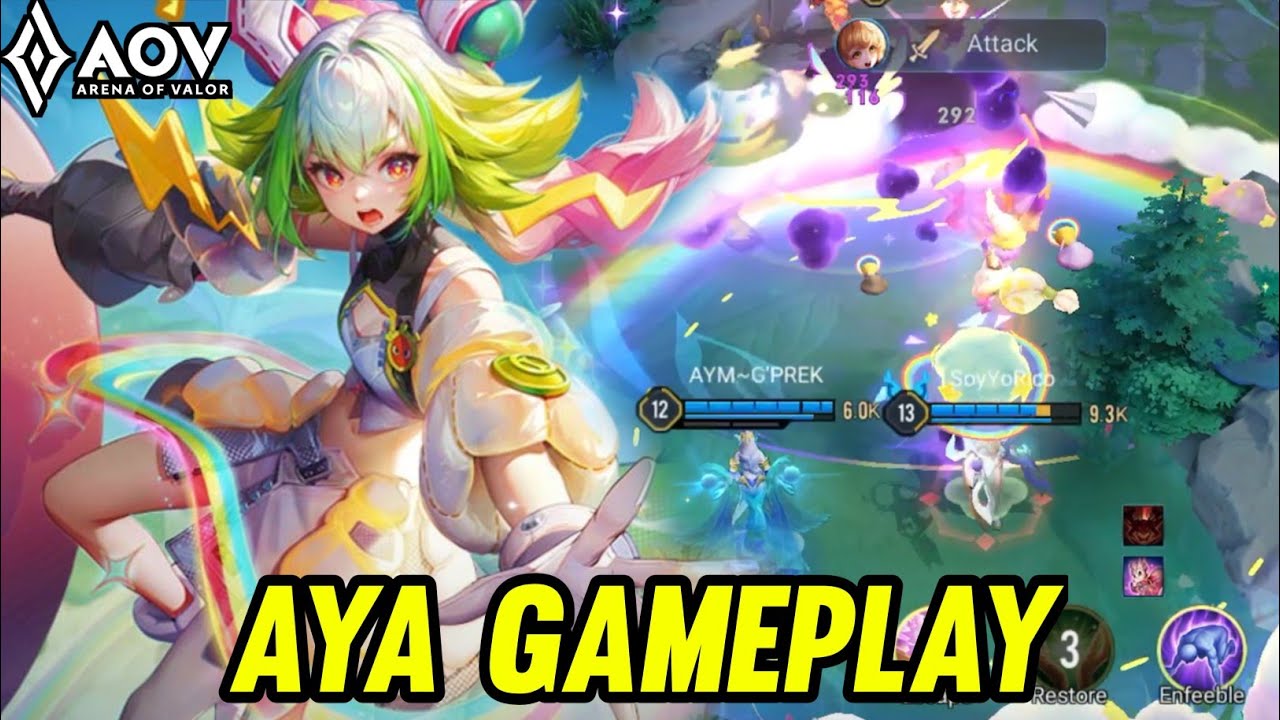 AOV : AYA GAMEPLAY | IN SUPPORT - ARENA OF VALOR LIÊNQUÂNMOBILE ROV