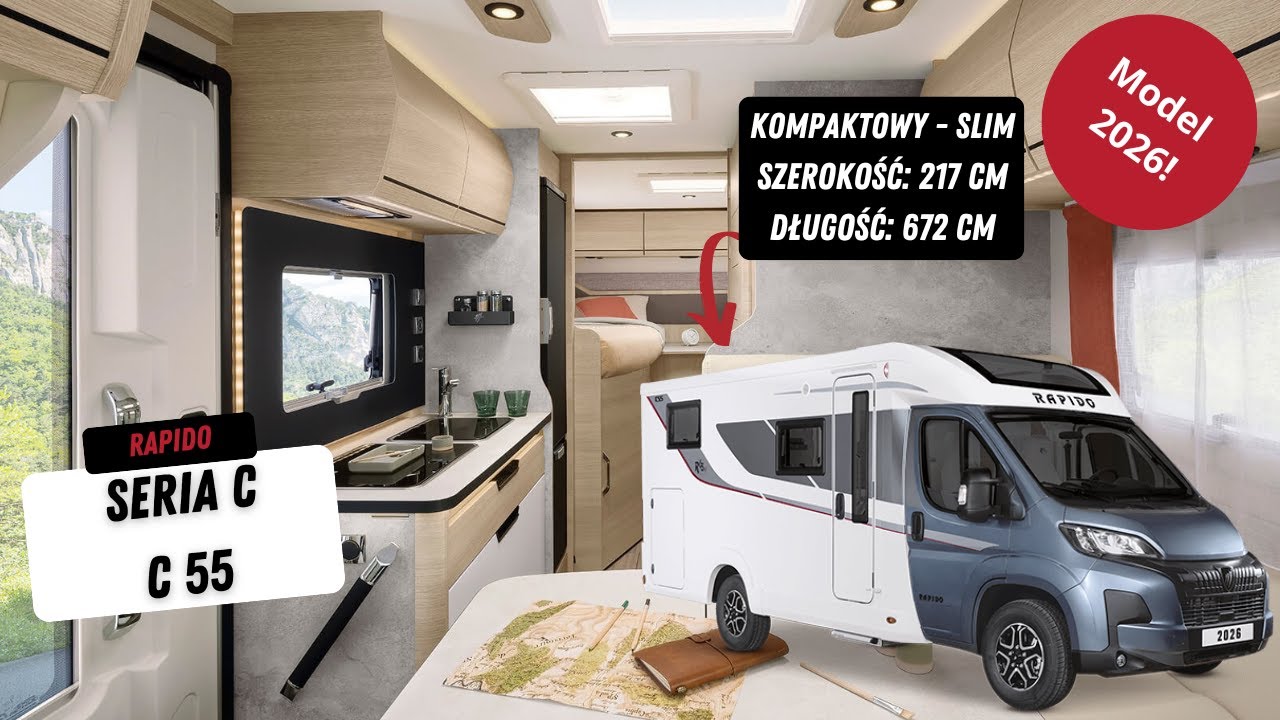 2026 Rapido Seria C model C 55 - Prezentacja kampera półzintegrowanego typu SLIM