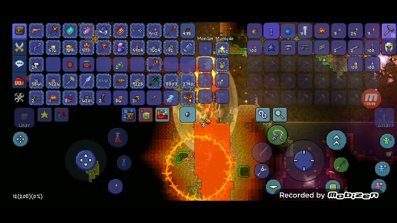 O pilar do sol e o moonlord no Terraria 