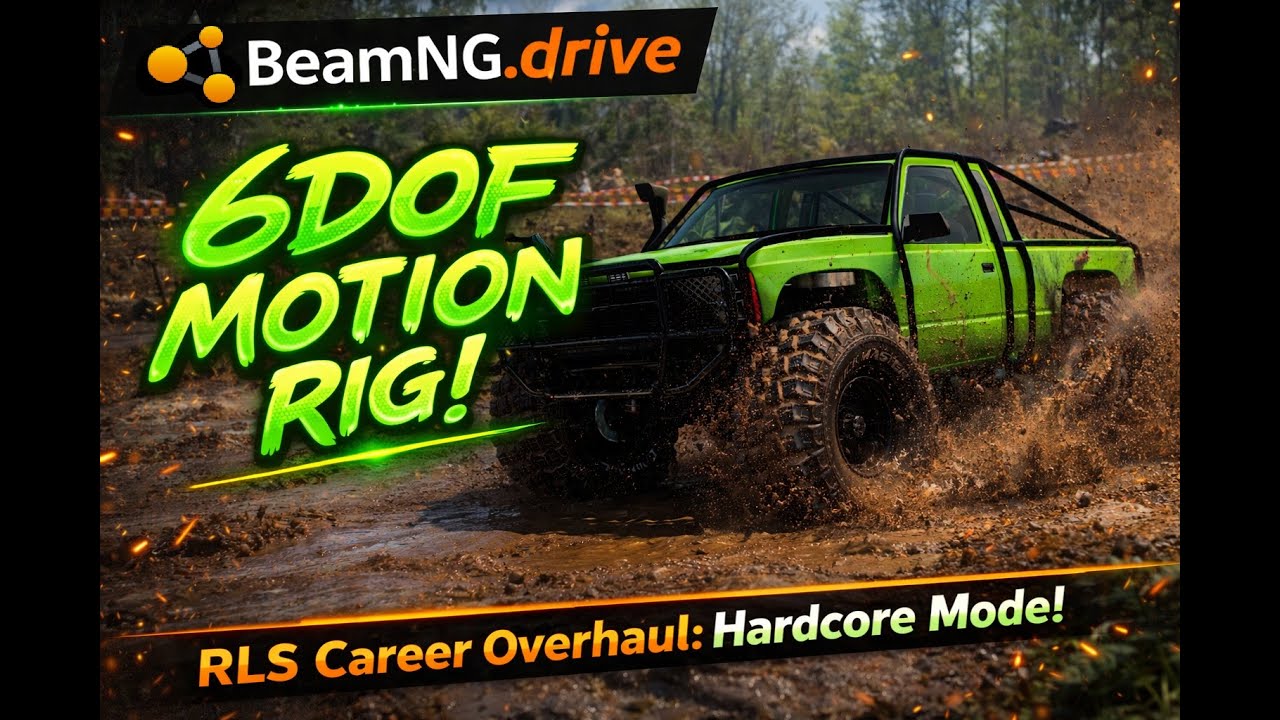 6DOF MOTION RIG! - Day 17 - BeamNG.drive RLS Career Mod - Hardcore Mode - Horizontal