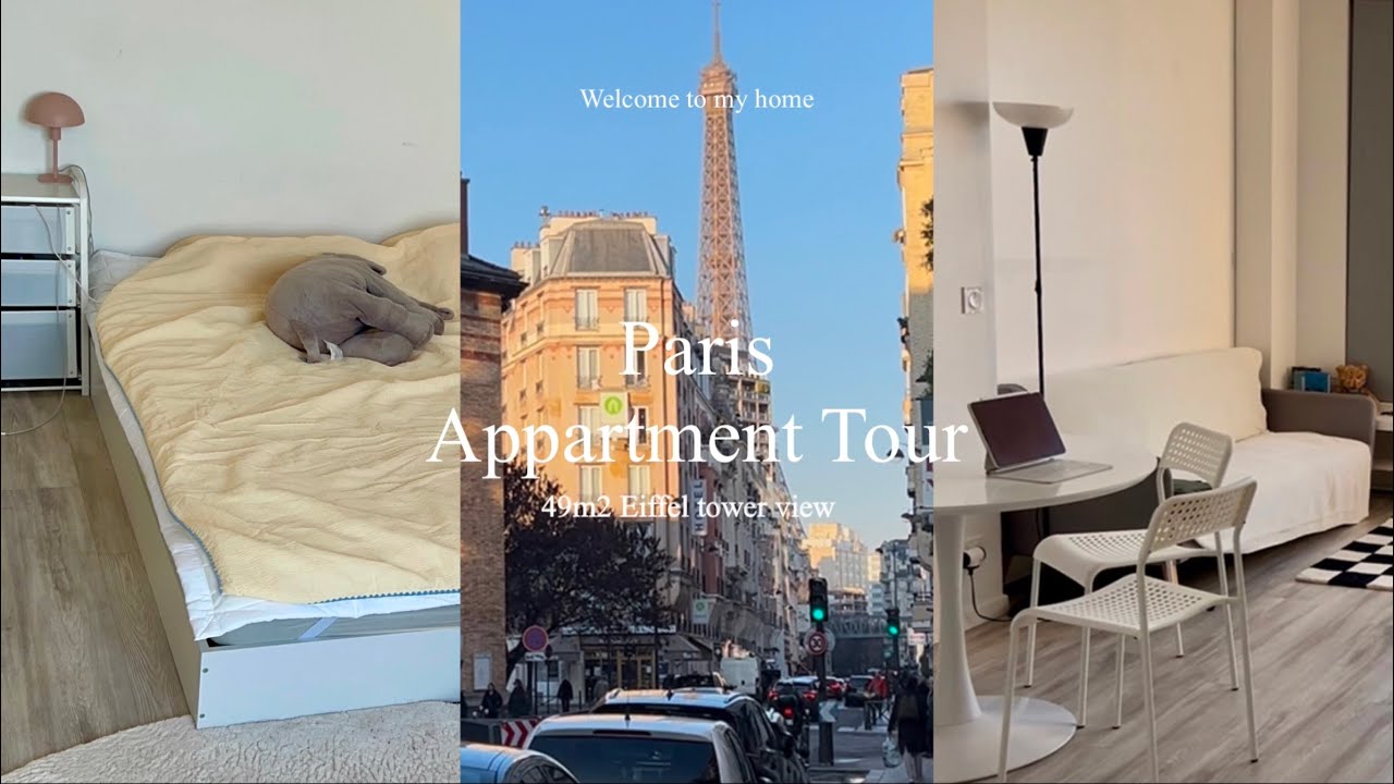 🇫🇷 Paris vlog | 파리 에펠뷰 49m2 아파트 랜선 집들이에 초대합니다 🏠🤍 | 49m2  Paris apartment tour | 파리 유학생 브이로그