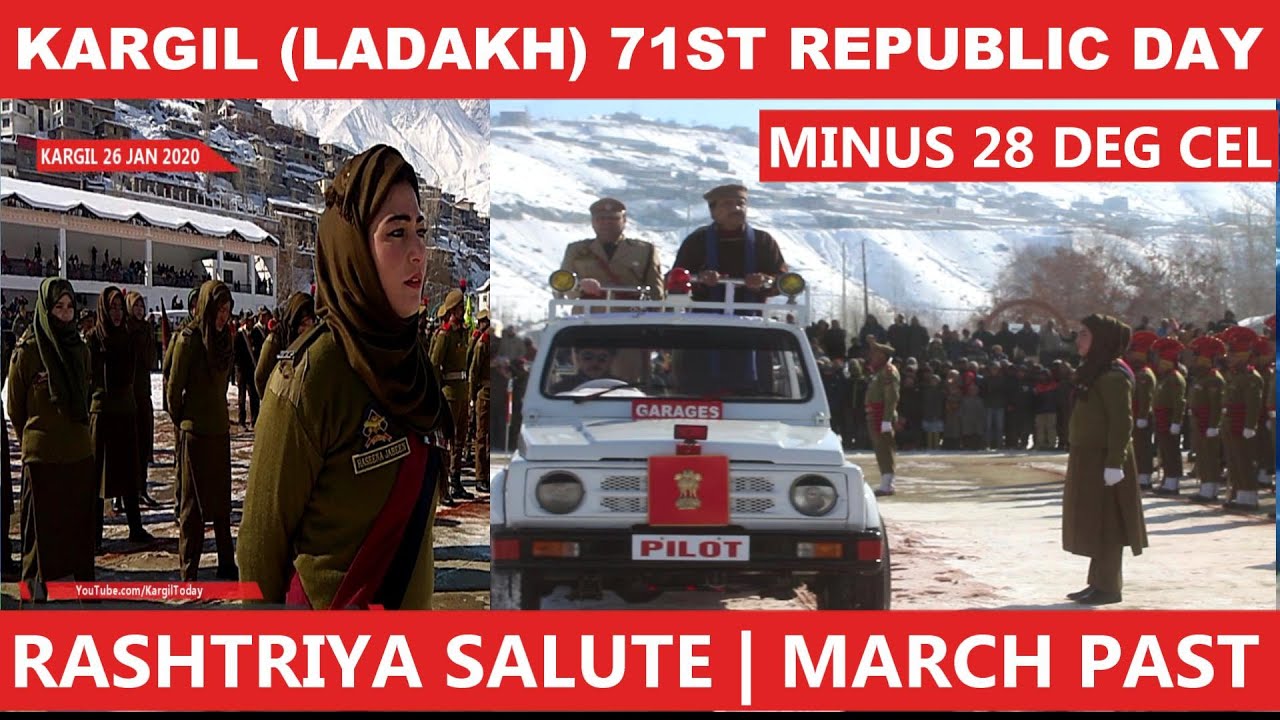 Kargil 71st Republic Day | Minus 28 Deg Temp | Rashtriya Salute | March Past | Kargil Today
