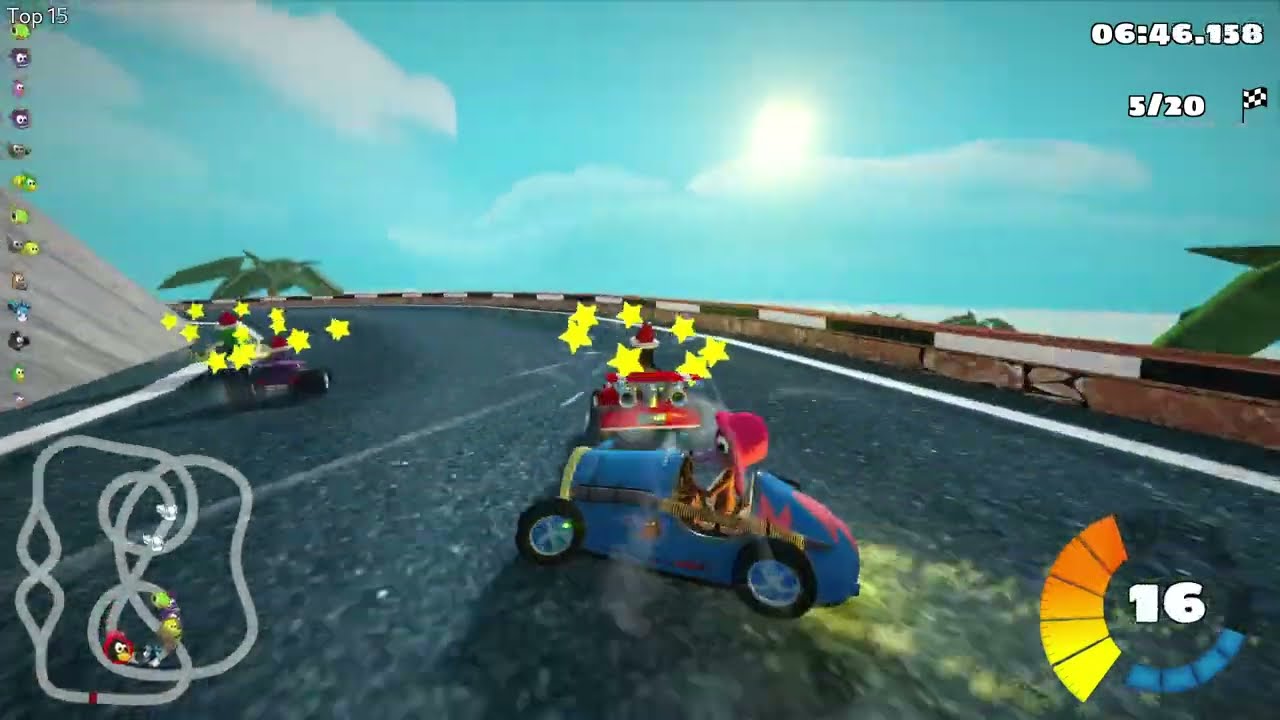 SuperTuxKart - Volcan Island, 20 laps, expert