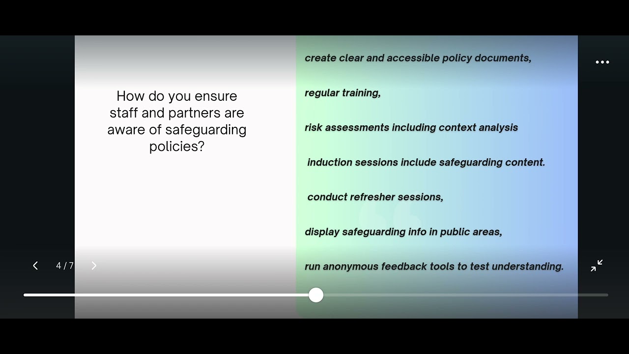 Safeguarding officer interview question and answers