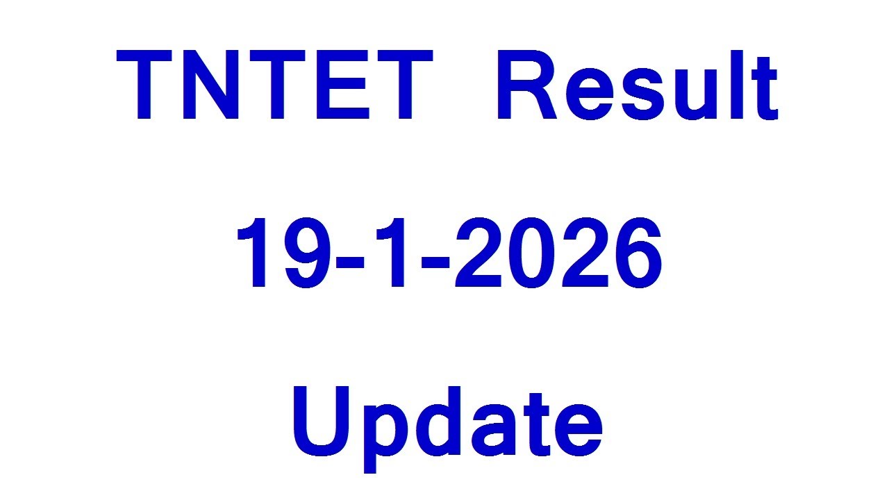 TNTET Result 19-1-2026 Update