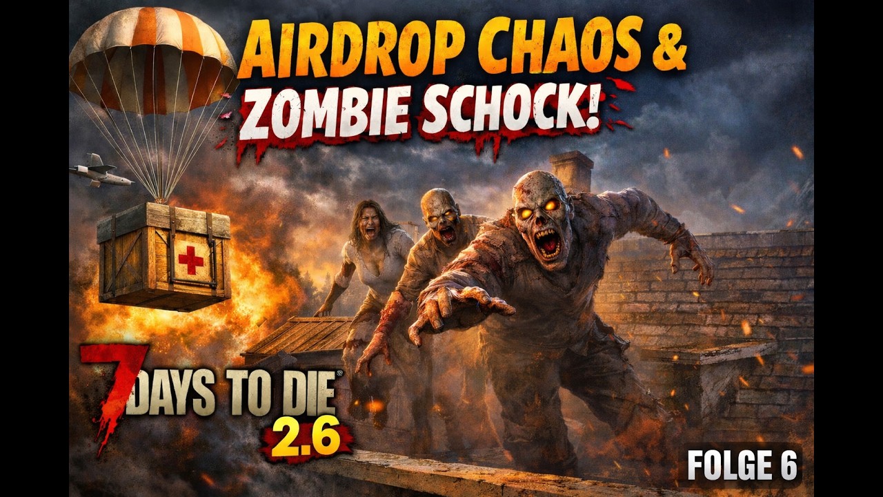 7 Days to Die 2.6 Folge 7 🔥 | 🎁💥 Airdrop Chaos und Zombie Überraschung auf dem Dach 🧟‍♂️🏚️