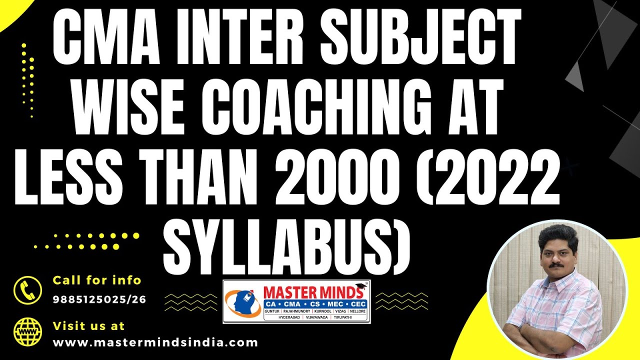ENGLISH | CMA INTER SUBJECT WISE COACHING AT LESS THAN 2000 (2022 SYLLABUS)