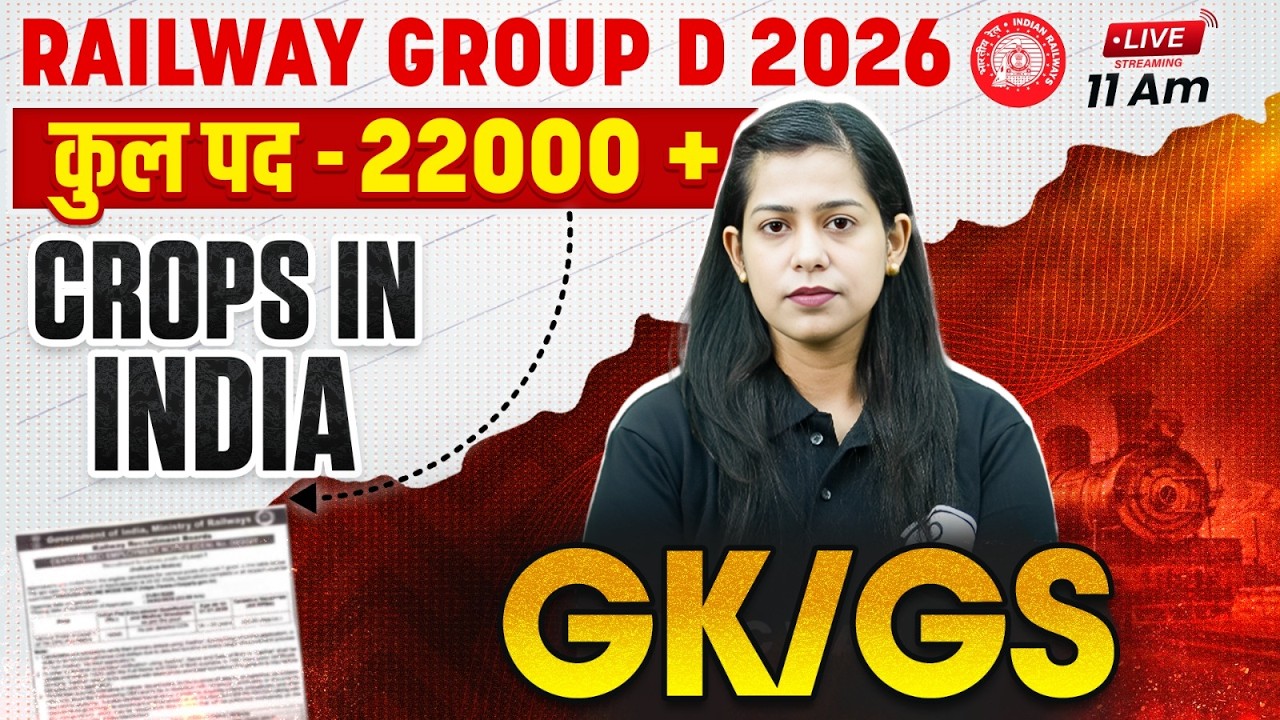 RRB Group D Geography 2026 | Major Crops of India - Rabi, Kharif, Zaid crops | by Krati Mam