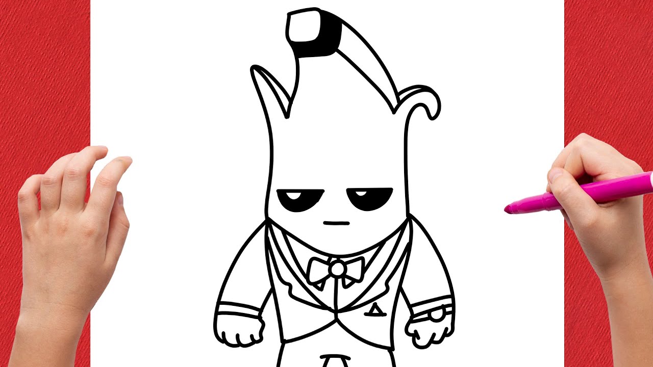 How to Draw Secret Agent Peely from Fortnite