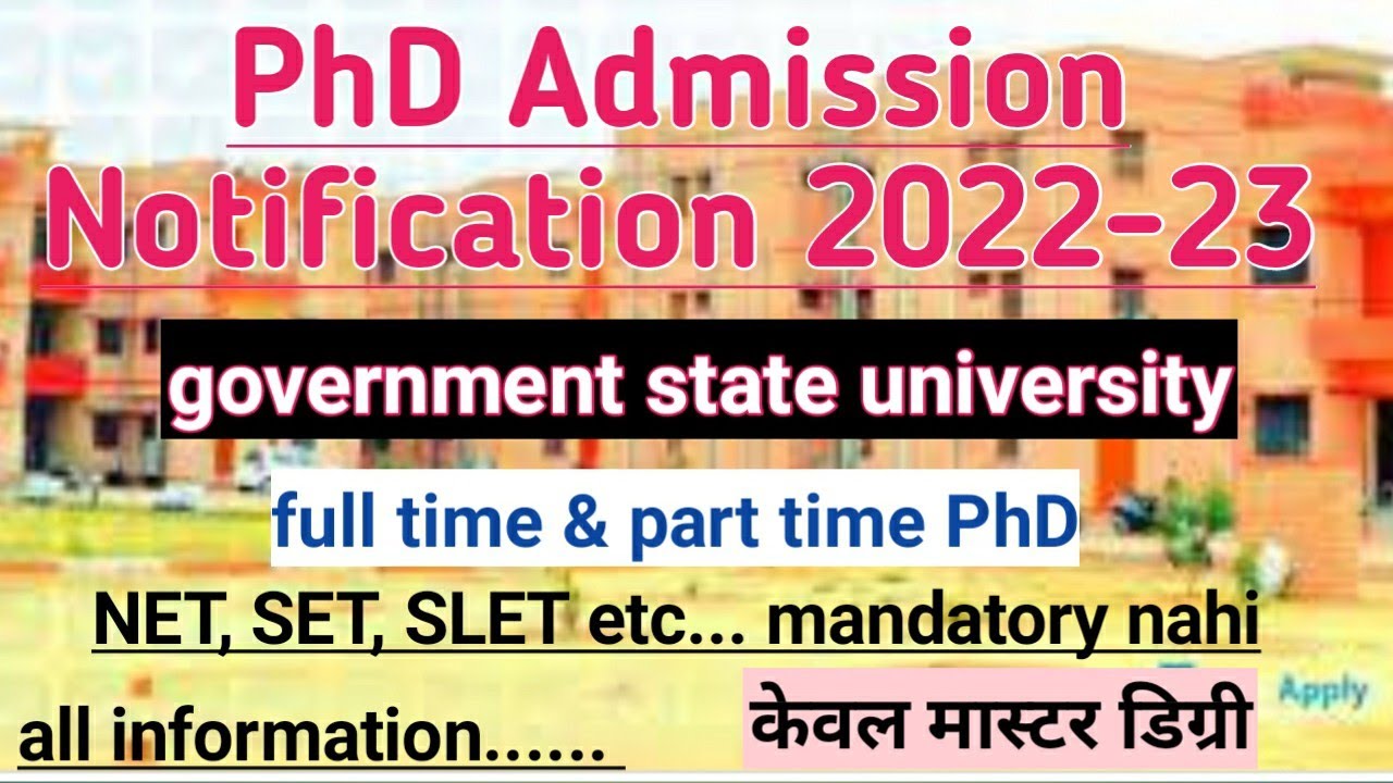 new PhD Admission Notification 2022- 23/ government state University/ spupscj/ #phdadmission2022