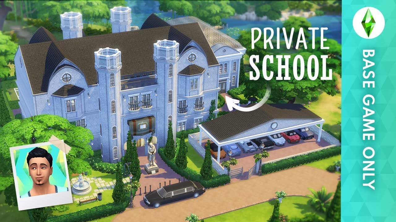 A Sims 4 BASE GAME Private High School! Build Tour (No CC or Mods)
