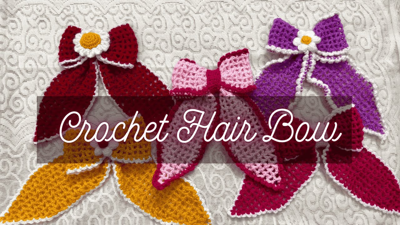 Part 1: Easy and best way to make Crochet bow for Hair accessories 🧶🎀