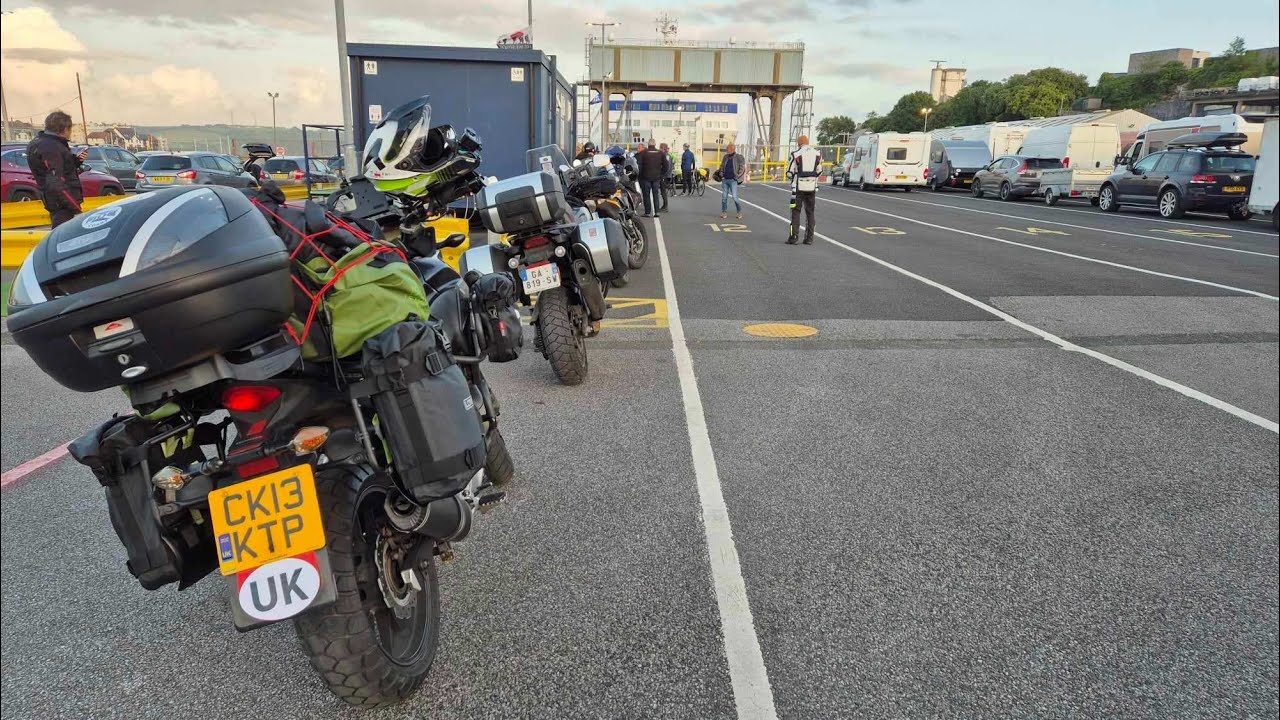 HONDA CB 500X, Pyrenees to Picos de Europa Trip,Jun 2024 , Day1, Plymouth to Roscoff to La Rochelle