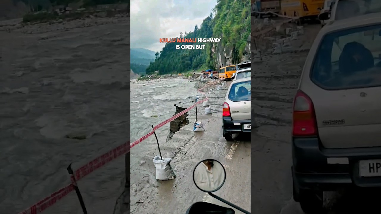 Floodwaters Devour Road: Kullu Manali Highway| Himachal 19 August 2023