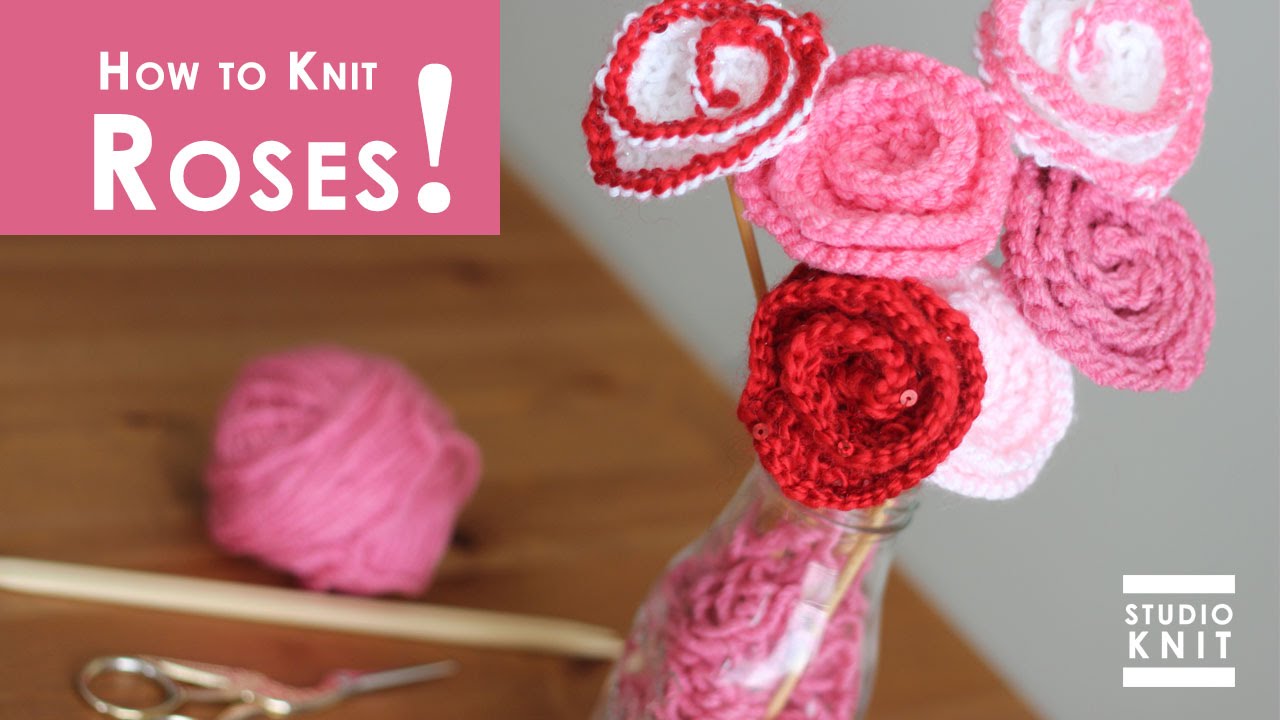 Knitted Rose Pattern with Free Printable Instructions