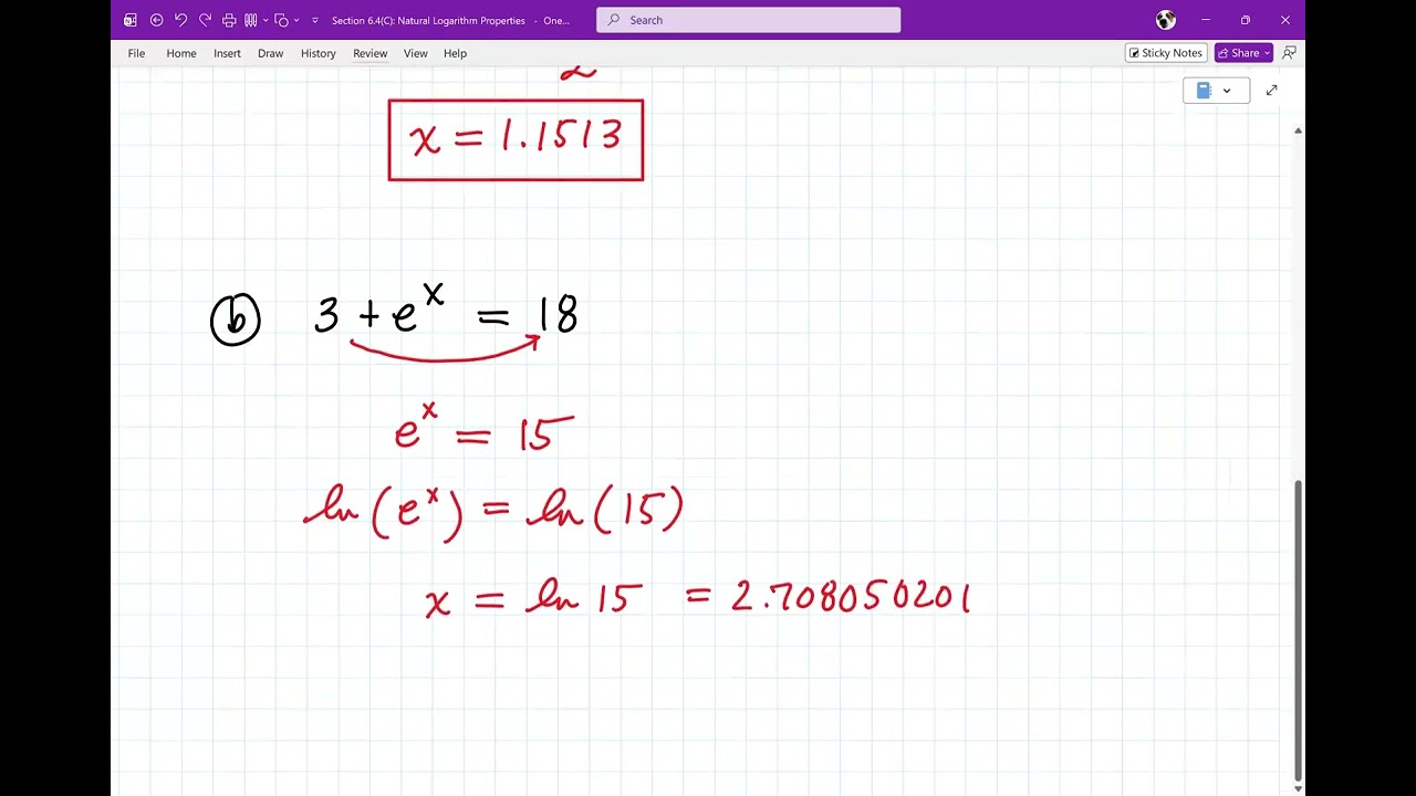 Section 6.4(C): Natural Logarithm Properties Day 3