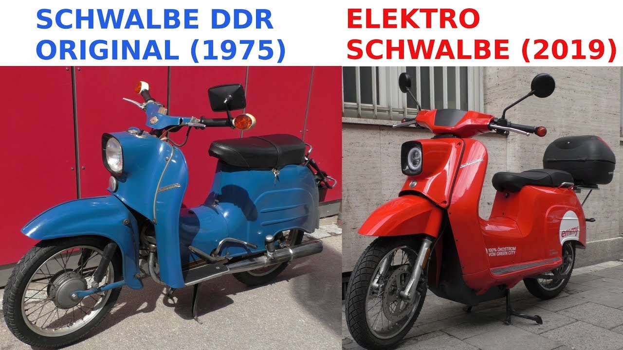 Original Schwalbe von SIMSON (1975) & Elektro-Schwalbe von GOVECS (2019)