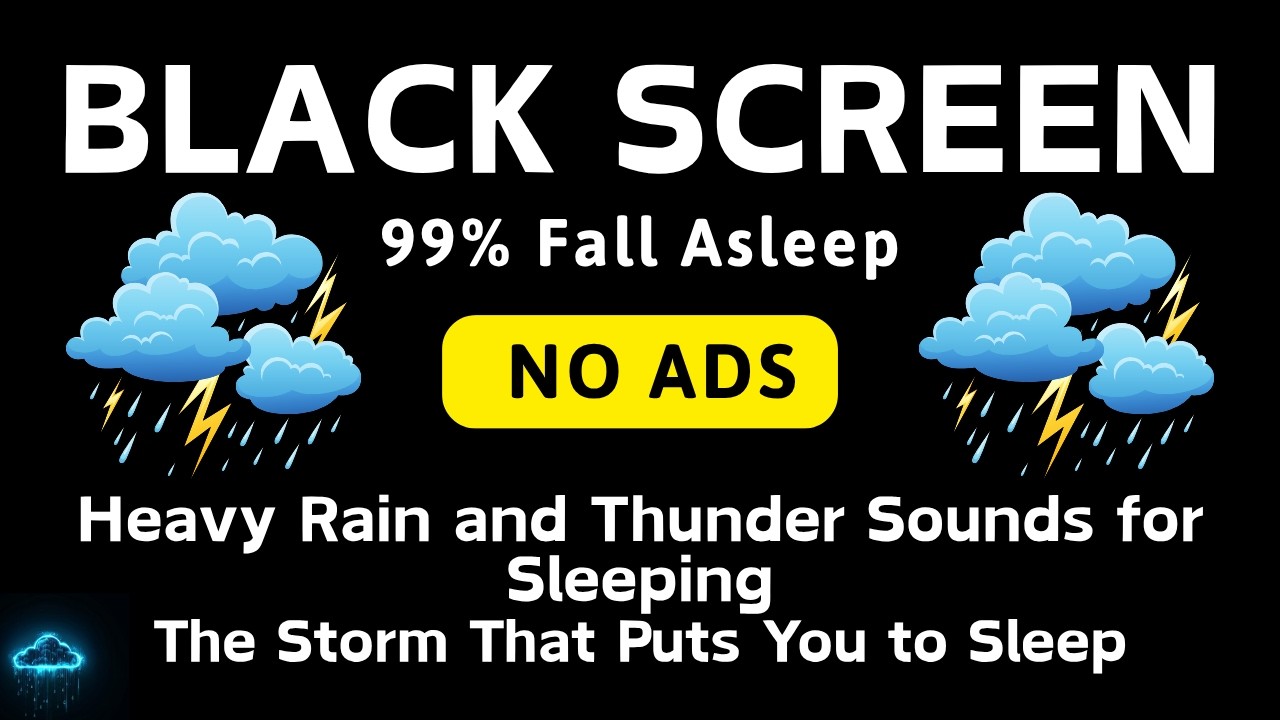 🔴 Heavy Rain and Thunder Sounds for Sleeping - Black Screen | The Storm That Puts You to Sleep
