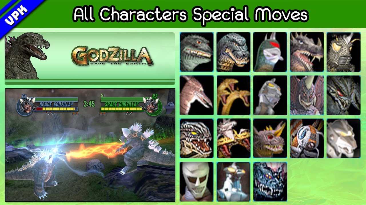 Godzilla : Save the Earth [PS2] - All Characters Special Moves and Rage Mode Attack