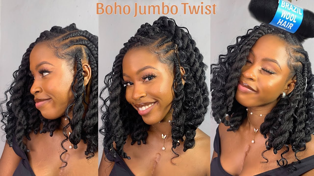 😳 Mini Boho Twist Using Brazilian wool | in less than 1 hour