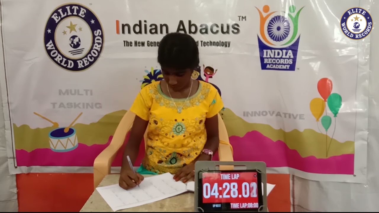Fastest Time to Solve 100 Two Digit Mental Arithmetic Addition Problems by an Individual EWR20216877