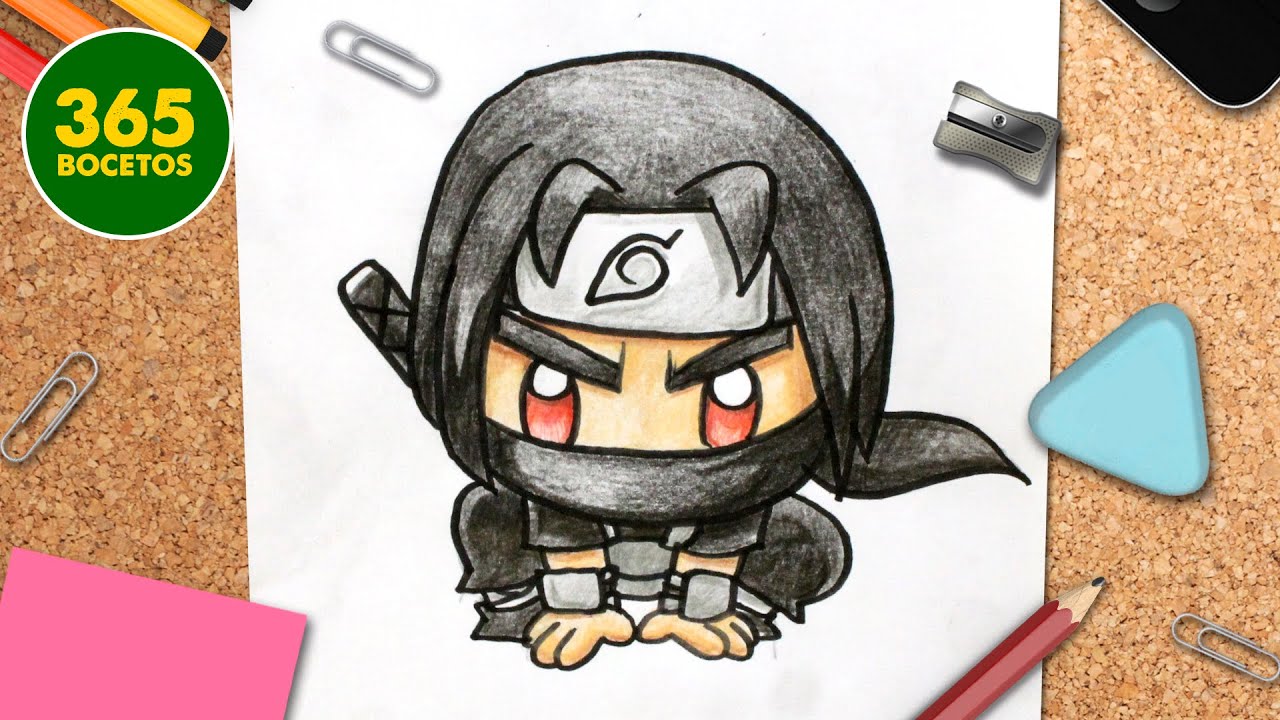 COMO DIBUJAR A ITACHI KAWAII - Facil paso a paso - Aprende a dibujar a Itachi con Jape