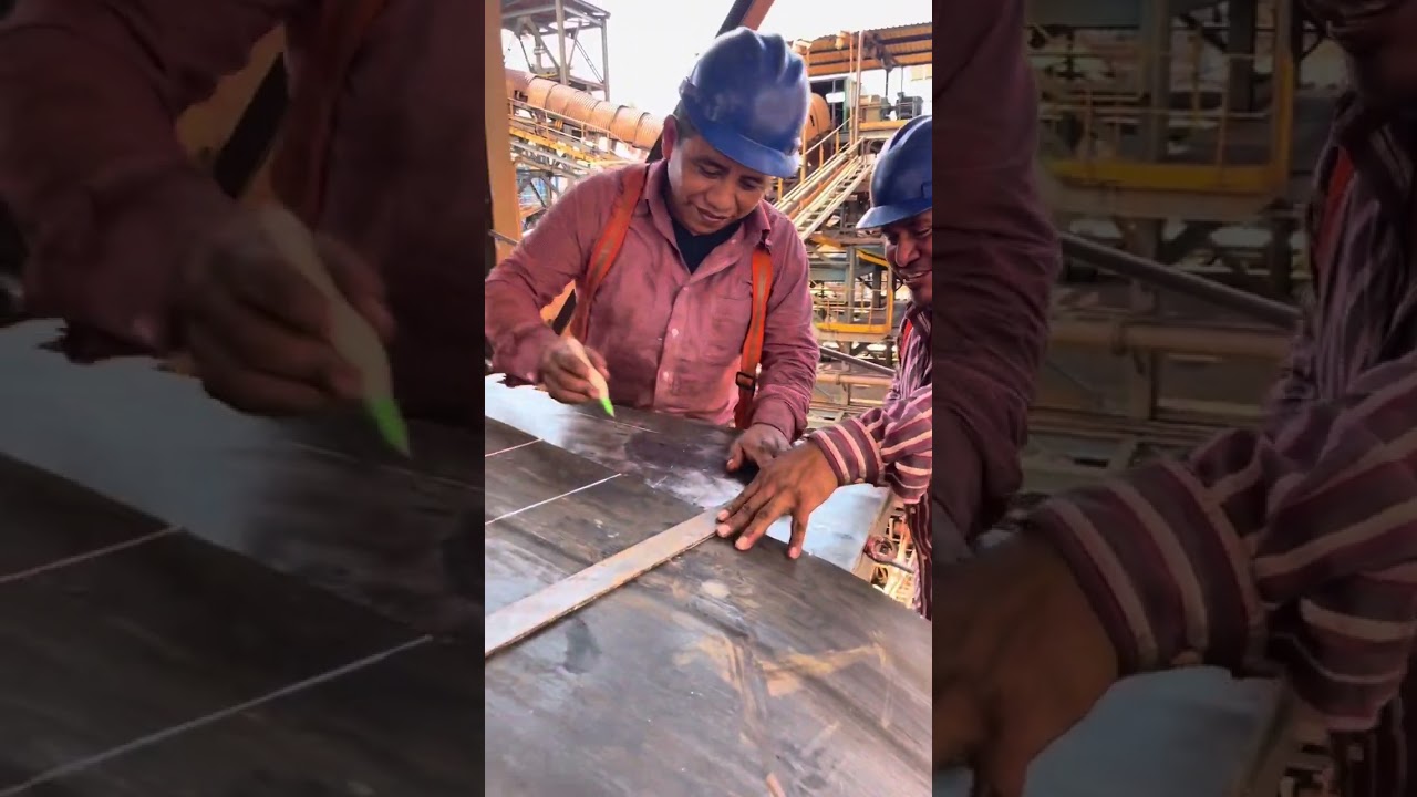 Preparación de pega en cinta transportadora para vulcanizado.