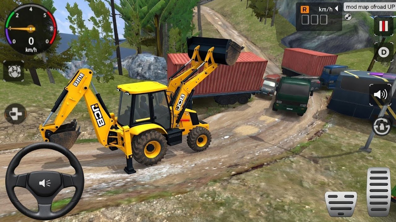 JCB Backhoe Loader | Traffic vehicles Dengerous Off-Road Driving Gameplay 😱 | BUSSID JCB Game 
