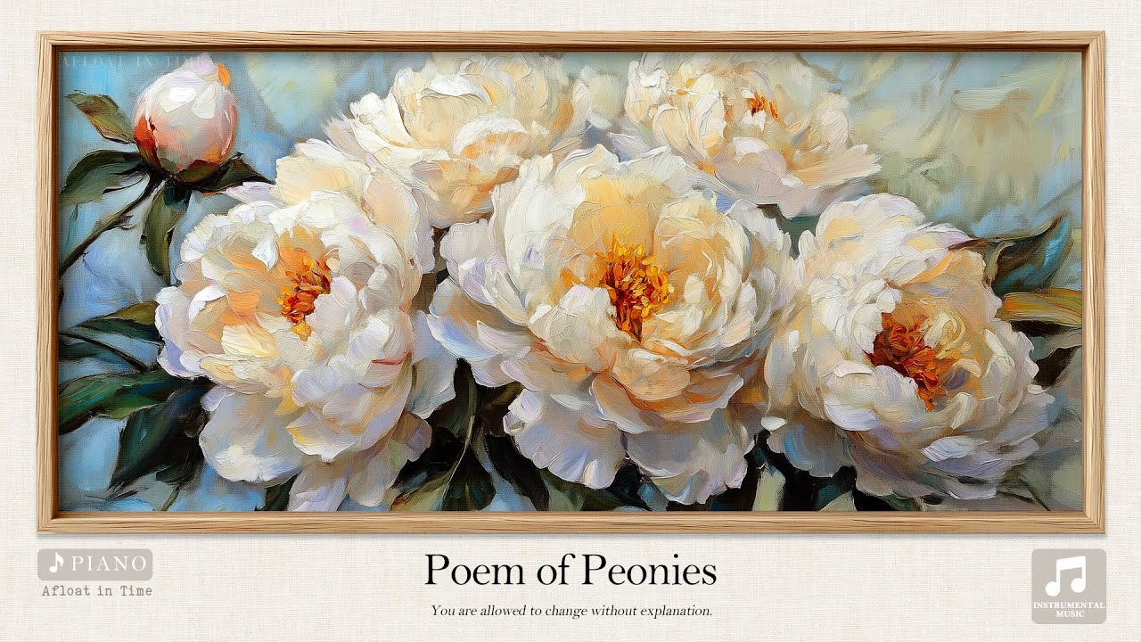 🌸🌷 Poem of Peonies | Peaceful Piano Music for Relaxation, Focus, Reading, Study & Inner Calm
