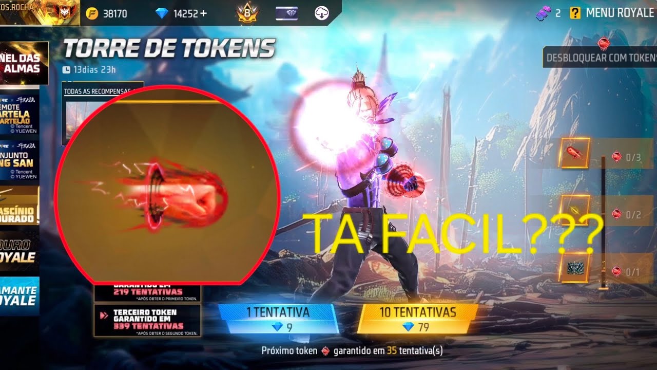 URGENTE.. PEGANDO NOVO PUNHO ANEL DAS ALMAS..SOUL LAND NO TORRE DE TOKENS... FREEFIRE🔥🗿🍷