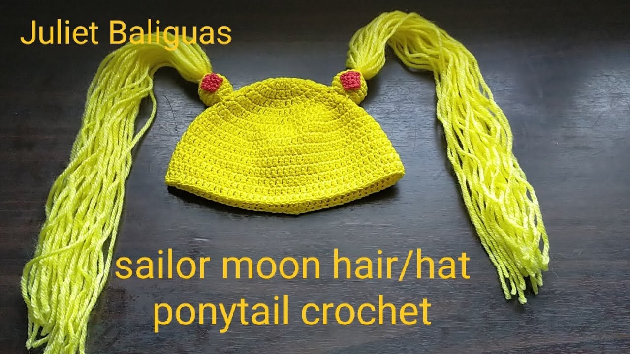 Sailor moon hair/hat ponytail crochet, costume for baby sailor moon