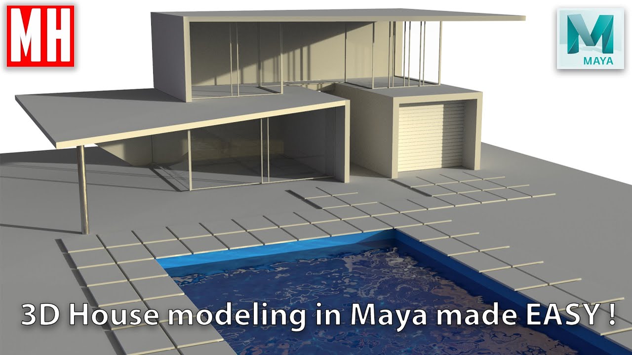 3D House modeling in Maya 2020 made EASY #6 Modern Villa