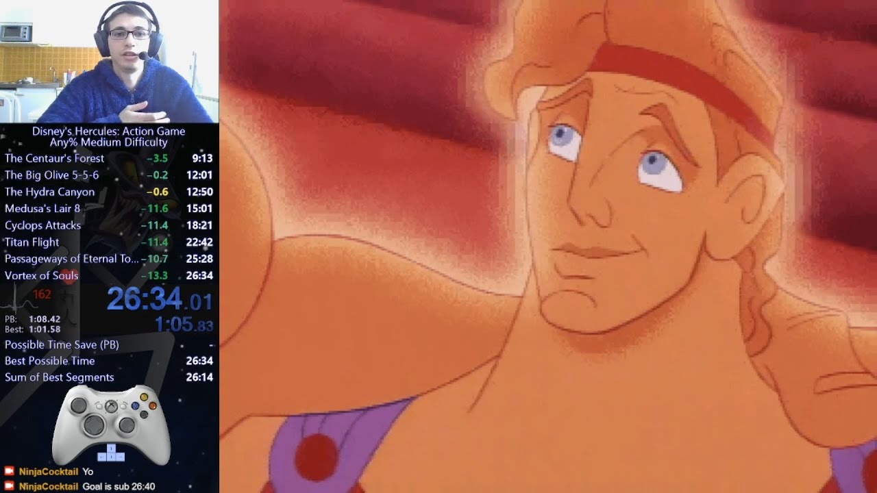 Disney's Hercules: Action Game Any% Medium Difficulty Speedrun in 26:33 WR (PC Steam version)