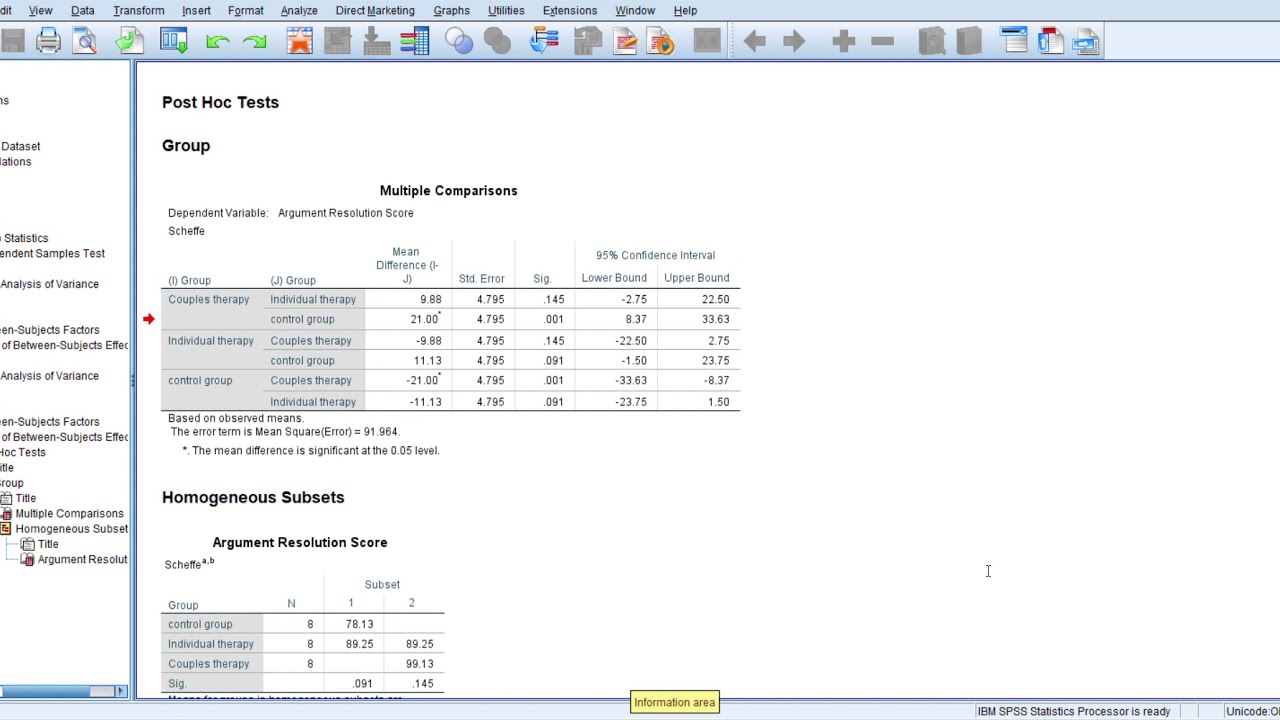 Writing Results for Post hoc tests