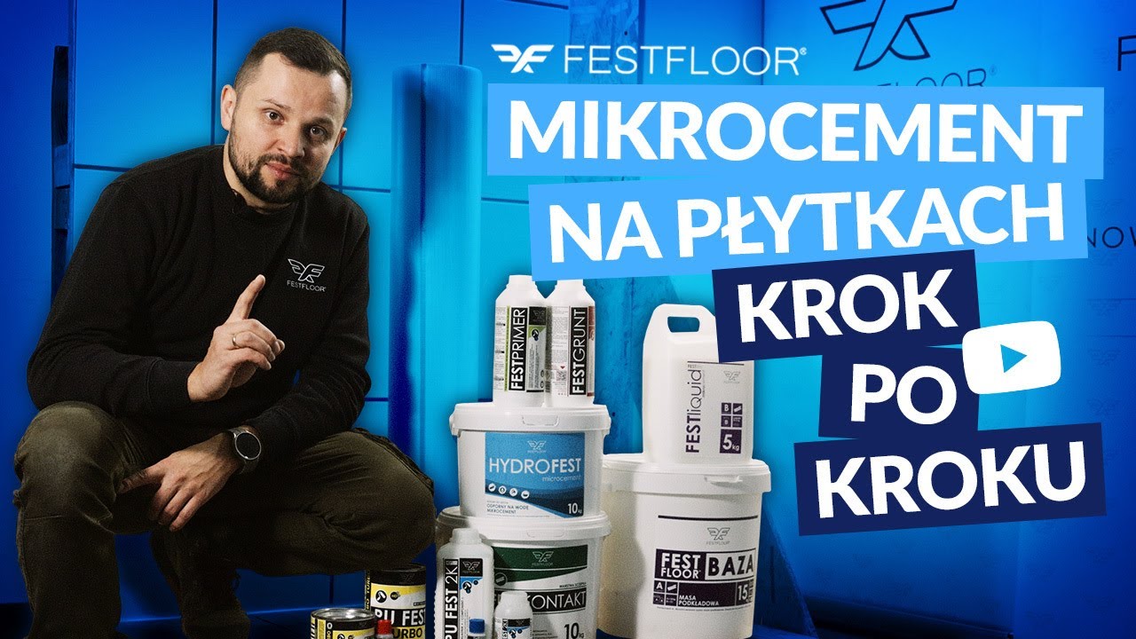 Mikrocement na płytkach w łazience KROK PO KROKU
