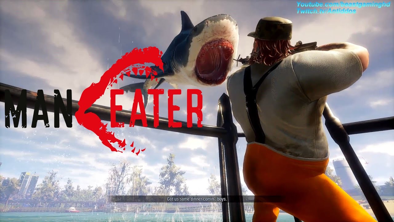 SHARK EATS MAN IN VICIOUS ATTACK! (MANEATER) - Blind Playthrough *PART 1*