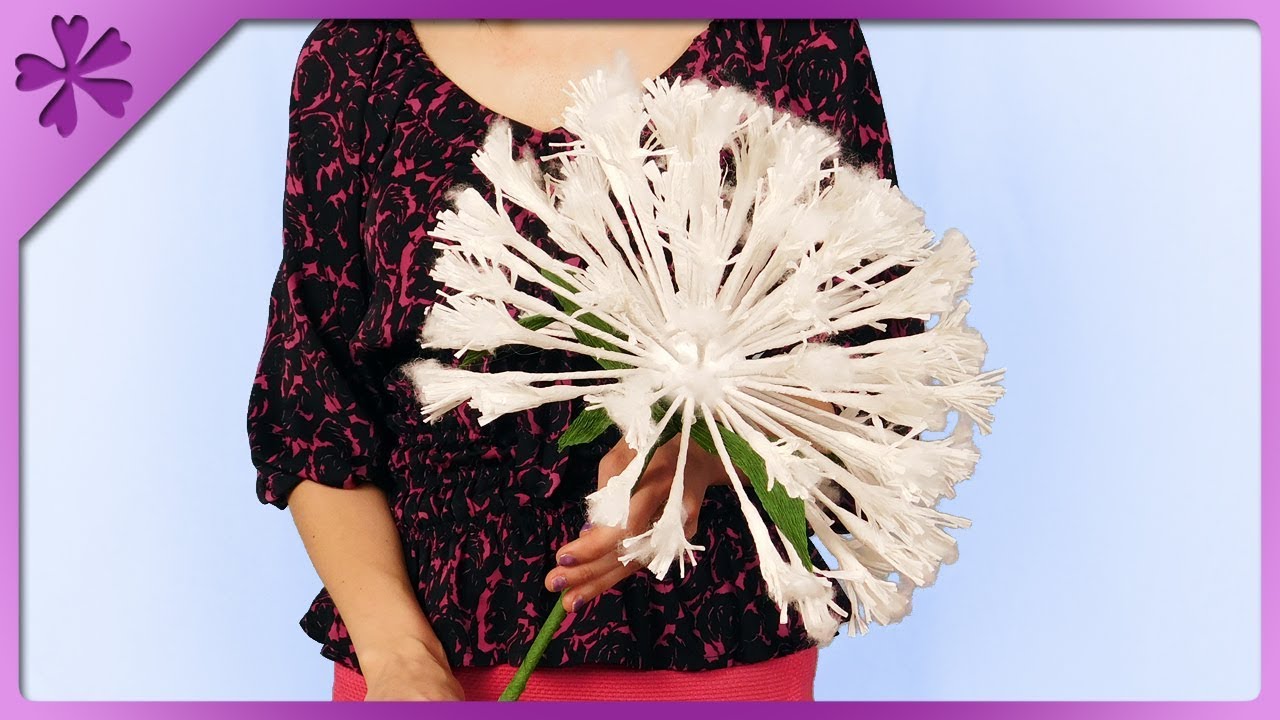 DIY How to make dandelion clock out of tissue paper (ENG Subtitles) - Speed up #474