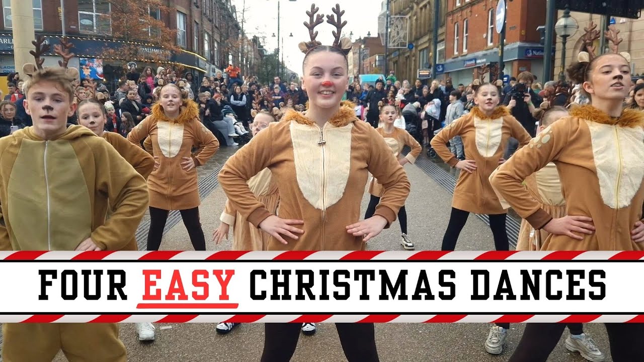 Reindeers Dance For Santa At Christmas Parade