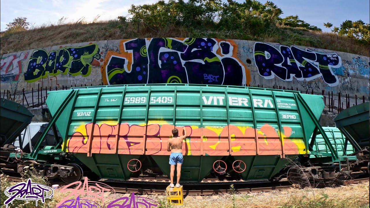 BART (live 49) JGS CREW. Odesa graffiti. Ukraine. Freight. Black sea. Life style.