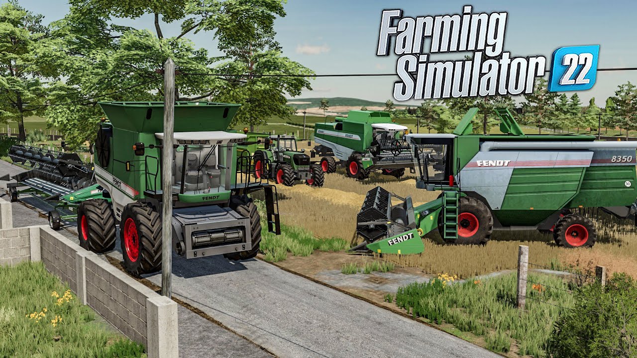 FENDT 9460r, 8350, 6300c (3 комбайна на небольшом поле) | 100% Модпак Fendt | FS 22
