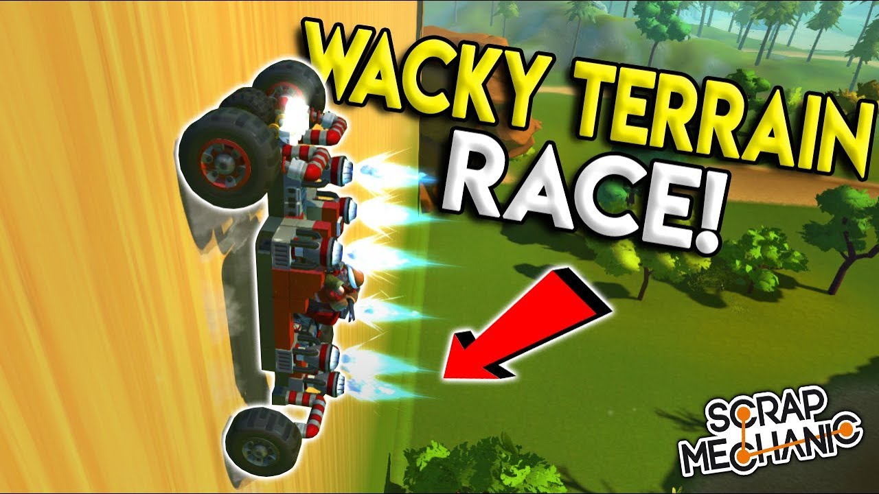 FUNNY WACKY TERRAIN RACE! - Scrap Mechanic Multiplayer Challenge - Build Challenge