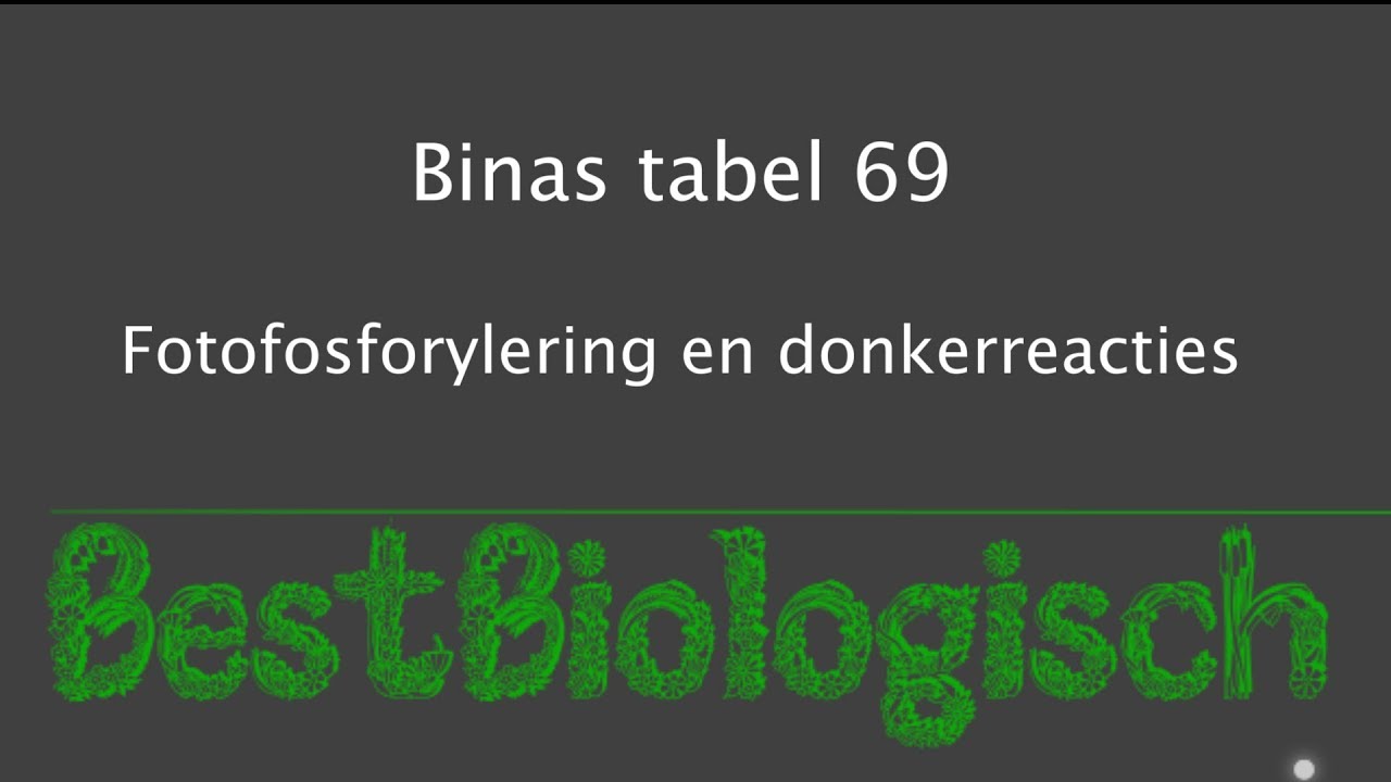 Binas tabel 69 | Fotofosforylering en donkerreacties
