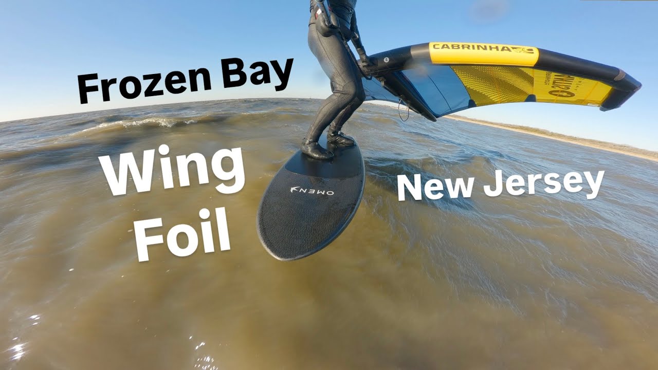 The Bay Froze! Winter Wing foiling | New Jersey | Omen Flux 84 | POV 4k