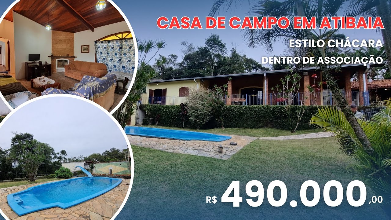 CASA DE CAMPO ESTILO CH&Aacute;CARA EM ATIBAIA | COM ESCRITURA | PISCINA | BOM ACESSO -Heitor Neto #im&oacute;veis