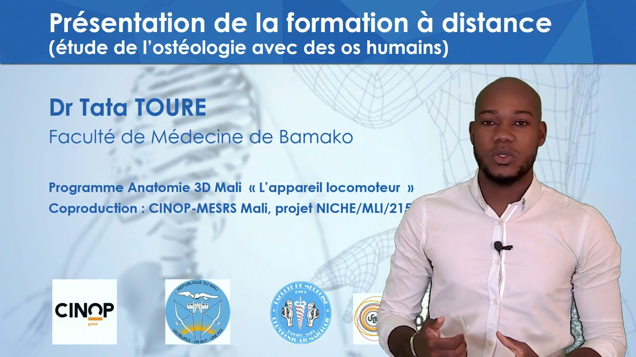 Présentation de FOAD sur l'étude de l'ostéologie avec des os humains