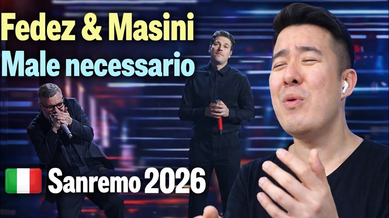Fedez & Masini cantano Male necessario. 🇮🇹 Sanremo 2026 | REACTION