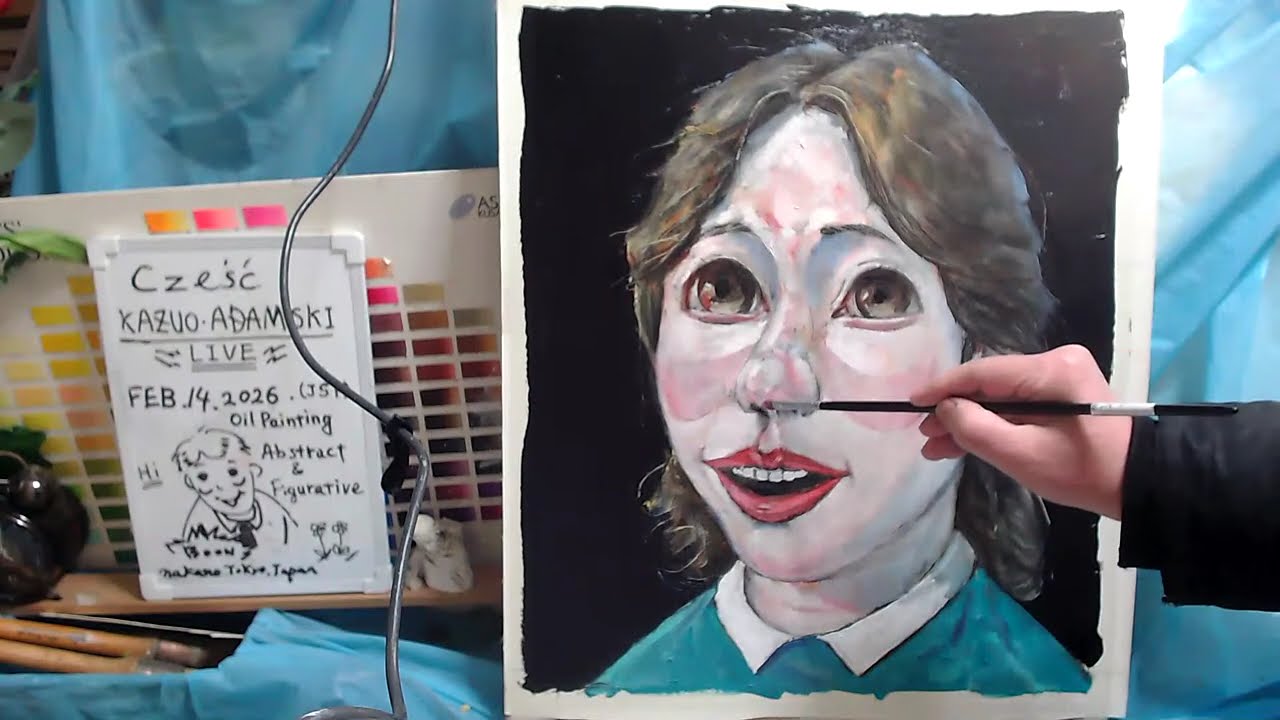 Oil painting  portrait day 4  op1637-4  [LIVE]--  