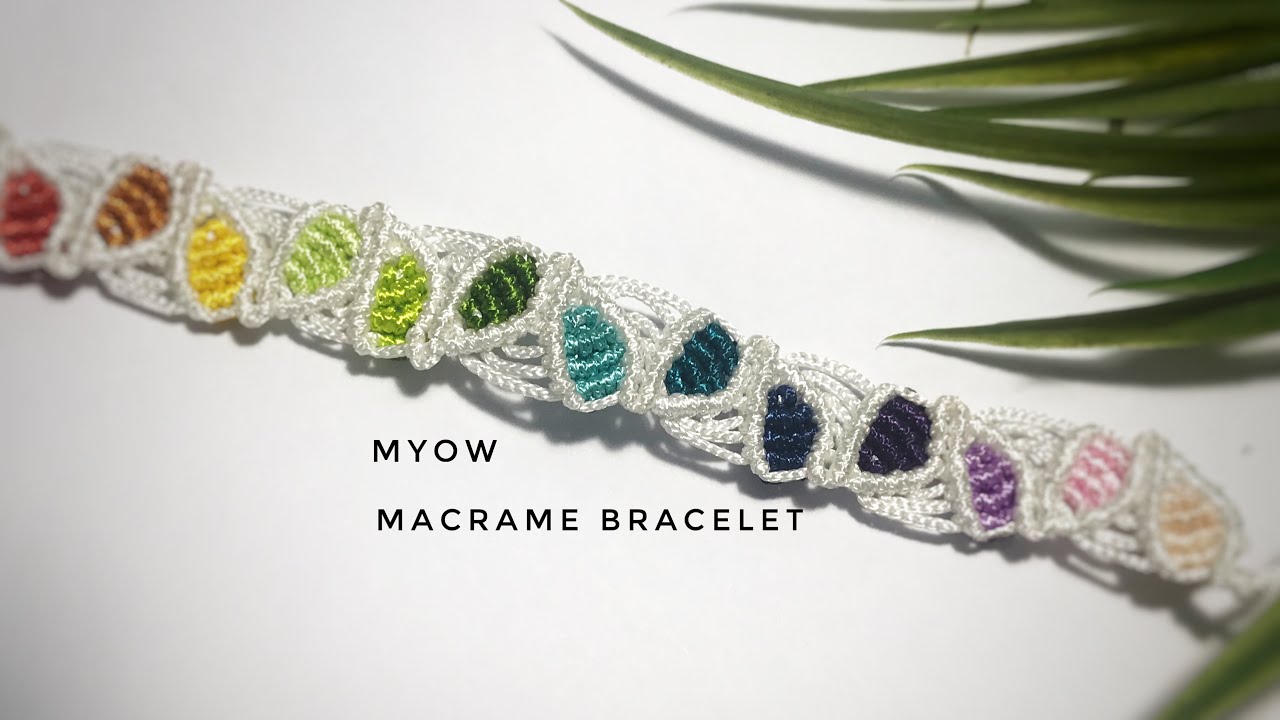 MACRAME BRACELET | STRING MINI LEAVES FROM SCRAP THREADS | MYOW 317